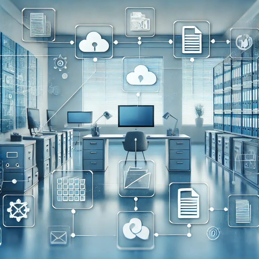 Vergleich von Dokumentenmanagement-Tools wie DocuWare, ELO und Fileee für effektive Büroorganisation.